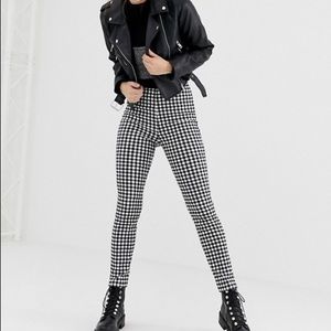 Gingham leggings black and white